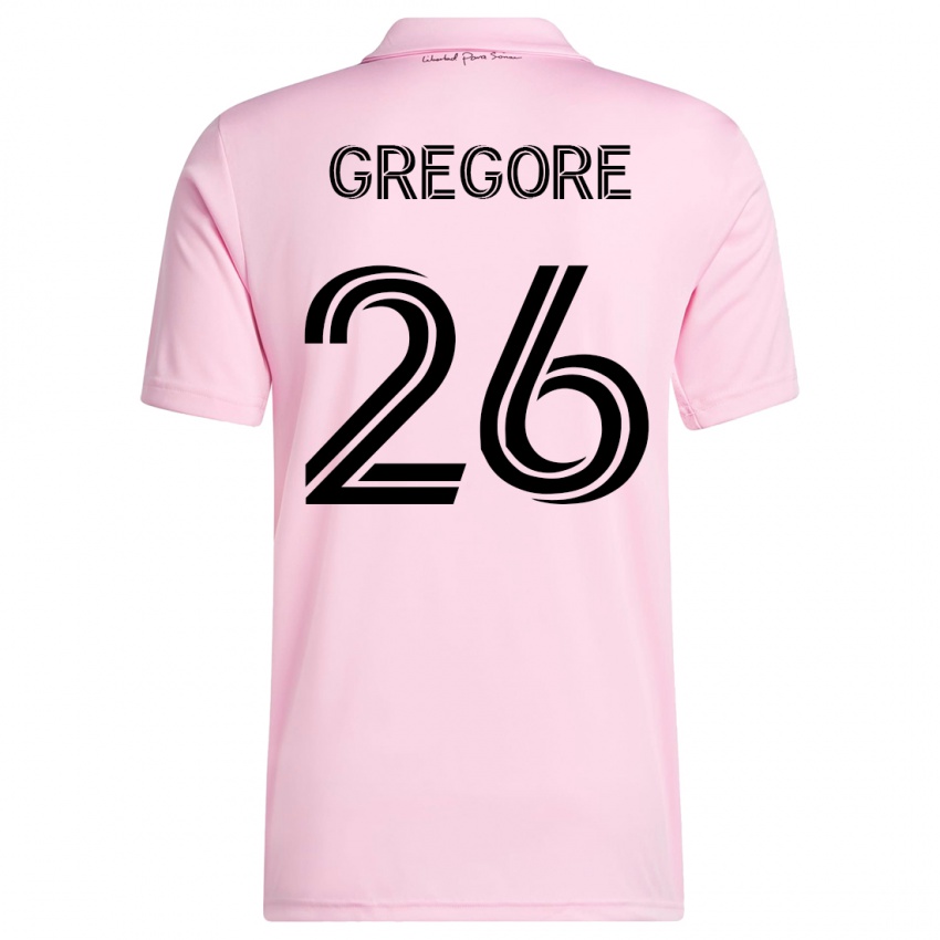 Gyermek Gregore #26 Rózsaszín Hazai Jersey 2023/24 Mez Póló Ing