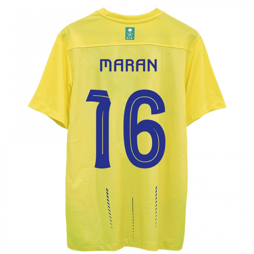 Gyermek Mohammed Maran #16 Sárga Hazai Jersey 2023/24 Mez Póló Ing