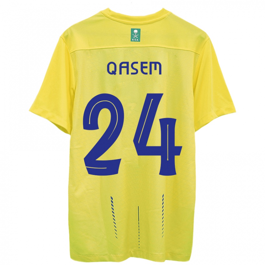 Gyermek Mohammed Qasem #24 Sárga Hazai Jersey 2023/24 Mez Póló Ing