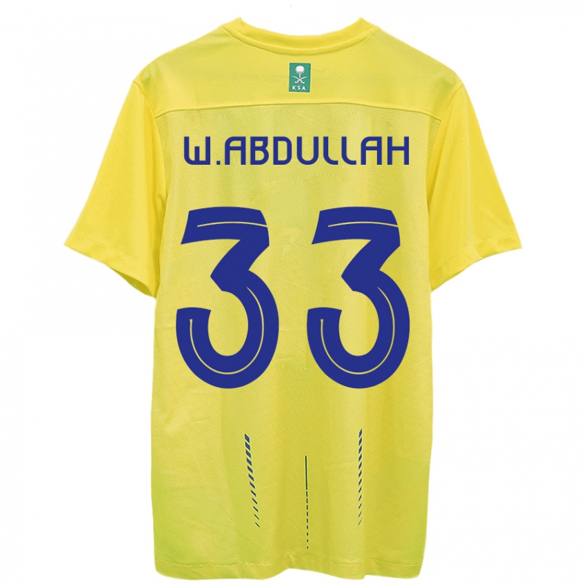 Gyermek Waleed Abdullah #33 Sárga Hazai Jersey 2023/24 Mez Póló Ing