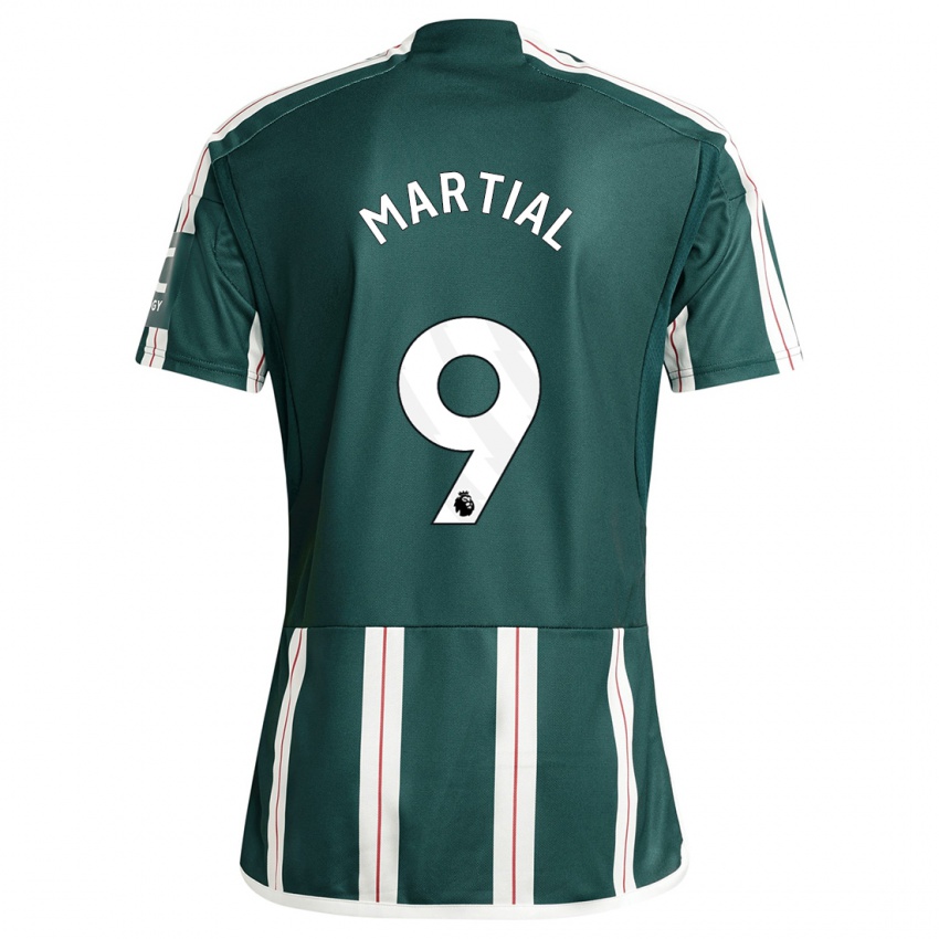 Gyermek Anthony Martial #9 Sötétzöld Idegenbeli Jersey 2023/24 Mez Póló Ing