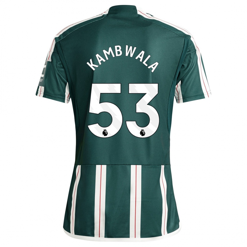 Gyermek Willy Kambwala #53 Sötétzöld Idegenbeli Jersey 2023/24 Mez Póló Ing