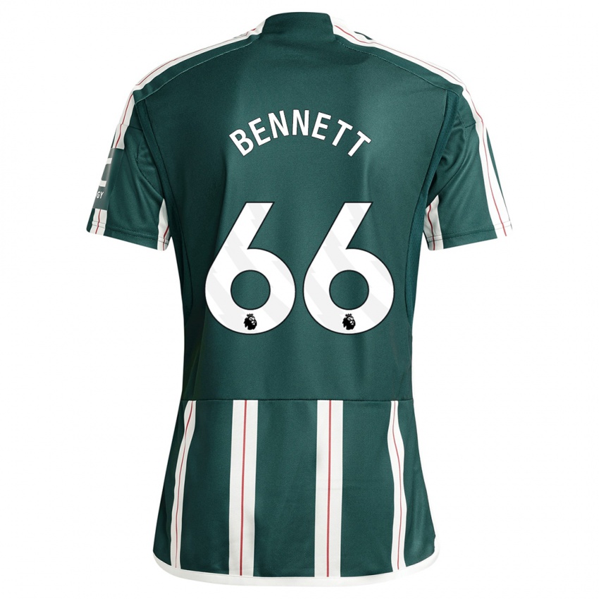 Gyermek Rhys Bennett #66 Sötétzöld Idegenbeli Jersey 2023/24 Mez Póló Ing