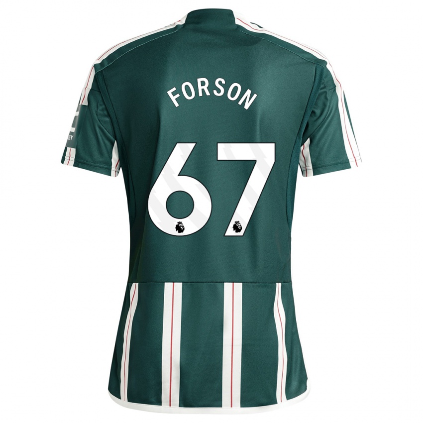 Gyermek Omari Forson #67 Sötétzöld Idegenbeli Jersey 2023/24 Mez Póló Ing