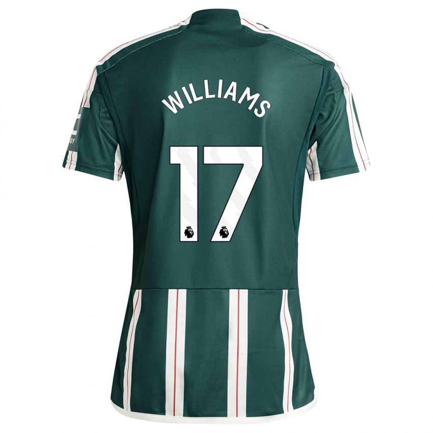 Gyermek Rachel Williams #17 Sötétzöld Idegenbeli Jersey 2023/24 Mez Póló Ing