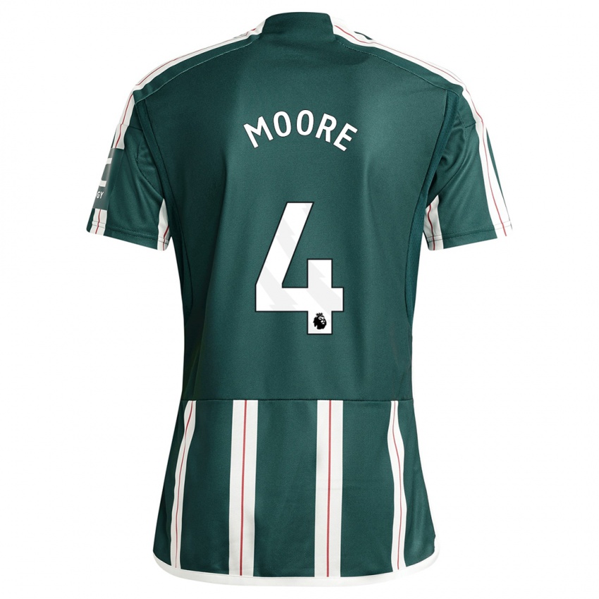 Gyermek Jade Moore #4 Sötétzöld Idegenbeli Jersey 2023/24 Mez Póló Ing