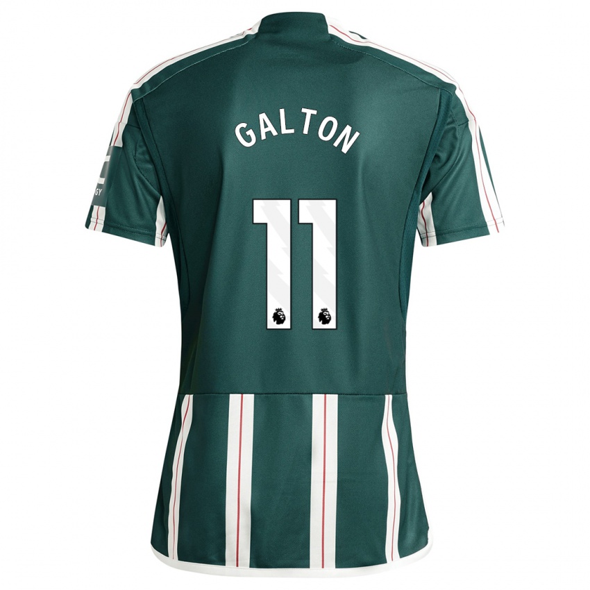 Gyermek Leah Galton #11 Sötétzöld Idegenbeli Jersey 2023/24 Mez Póló Ing