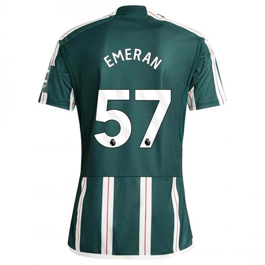 Gyermek Noam Emeran #57 Sötétzöld Idegenbeli Jersey 2023/24 Mez Póló Ing