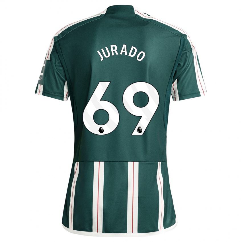 Gyermek Marc Jurado #69 Sötétzöld Idegenbeli Jersey 2023/24 Mez Póló Ing