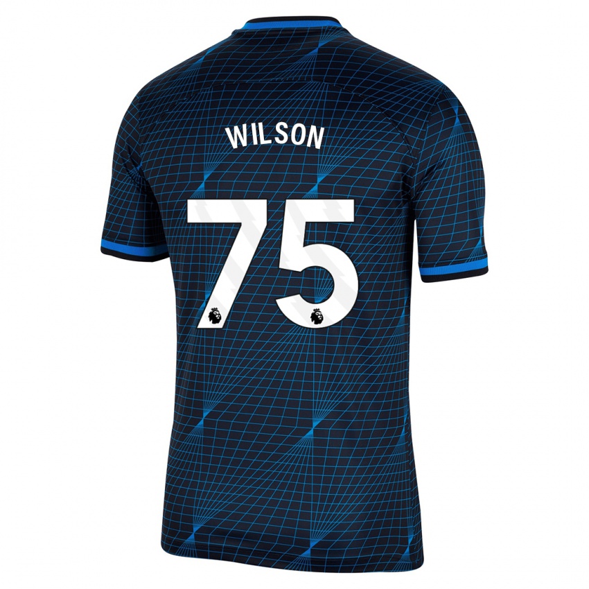 Gyermek Kaiden Wilson #75 Sötétkék Idegenbeli Jersey 2023/24 Mez Póló Ing