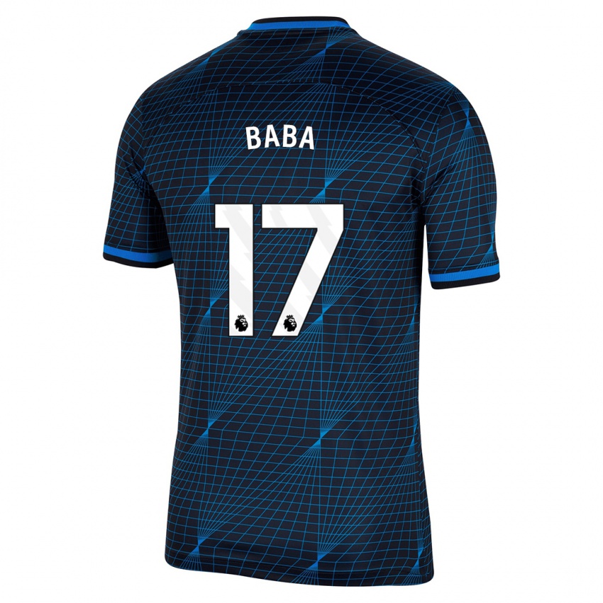 Gyermek Abdul-Rahman Baba #17 Sötétkék Idegenbeli Jersey 2023/24 Mez Póló Ing