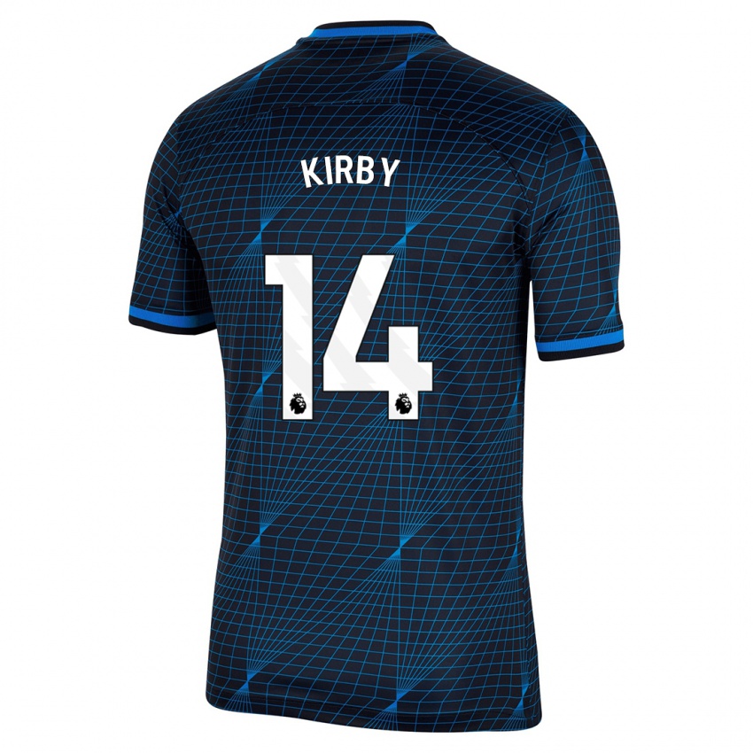 Gyermek Fran Kirby #14 Sötétkék Idegenbeli Jersey 2023/24 Mez Póló Ing