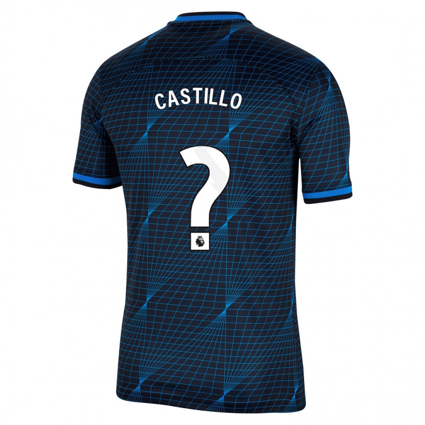 Gyermek Juan Castillo #0 Sötétkék Idegenbeli Jersey 2023/24 Mez Póló Ing