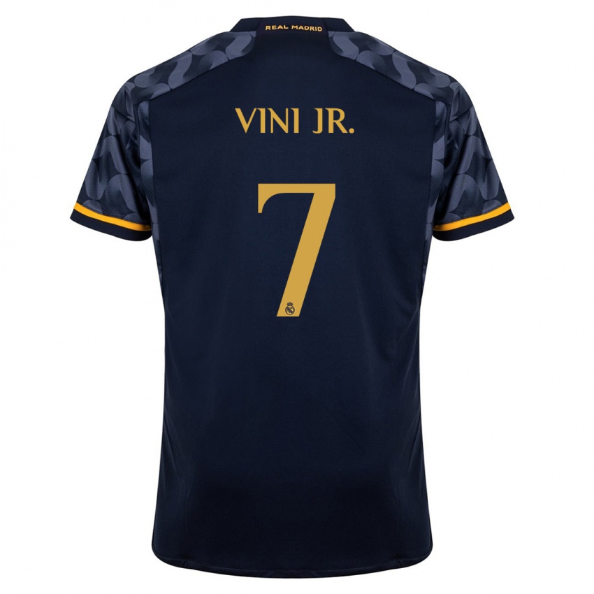 Gyermek Vinicius Junior #7 Sötétkék Idegenbeli Jersey 2023/24 Mez Póló Ing