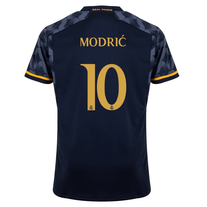 Gyermek Luka Modric #10 Sötétkék Idegenbeli Jersey 2023/24 Mez Póló Ing