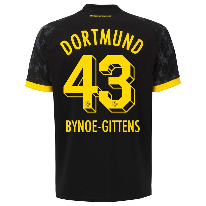 Gyermek Jamie Bynoe-Gittens #43 Fekete Idegenbeli Jersey 2023/24 Mez Póló Ing