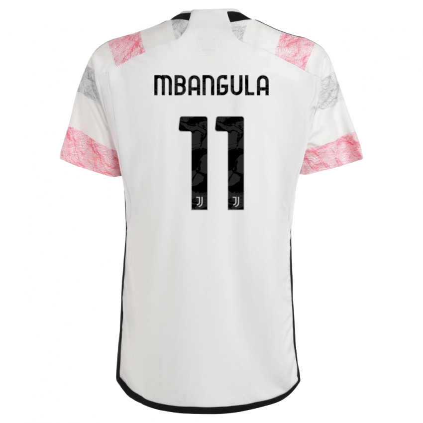 Gyermek Samuel Mbangula #11 Fehér Rózsaszín Idegenbeli Jersey 2023/24 Mez Póló Ing