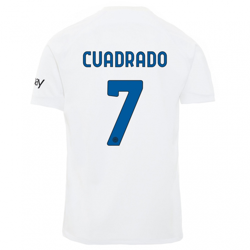 Gyermek Juan Cuadrado #7 Fehér Idegenbeli Jersey 2023/24 Mez Póló Ing
