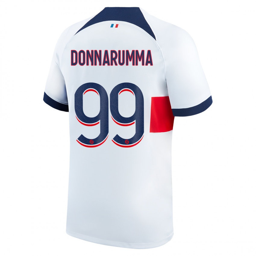 Gyermek Gianluigi Donnarumma #99 Fehér Idegenbeli Jersey 2023/24 Mez Póló Ing