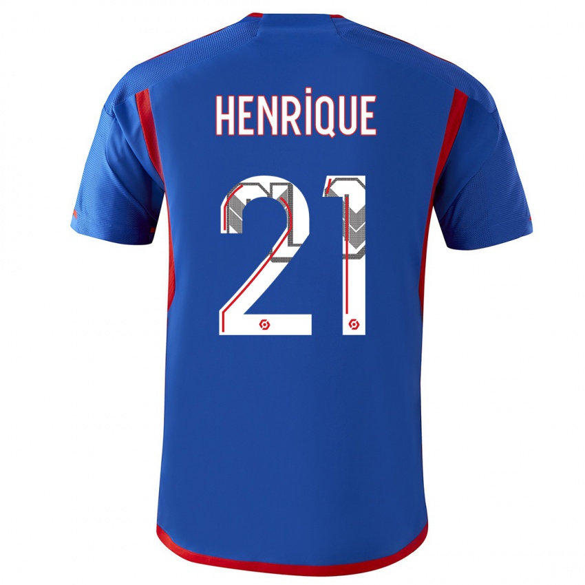 Gyermek Henrique #21 Kék Piros Idegenbeli Jersey 2023/24 Mez Póló Ing