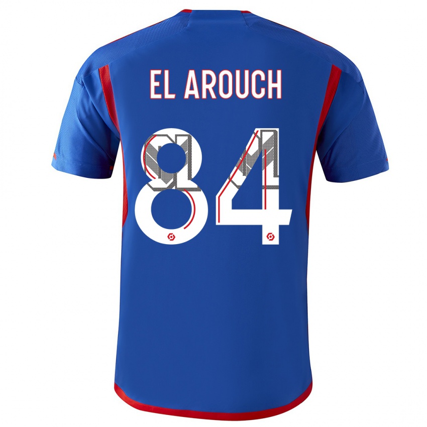 Gyermek Mohamed El Arouch #84 Kék Piros Idegenbeli Jersey 2023/24 Mez Póló Ing