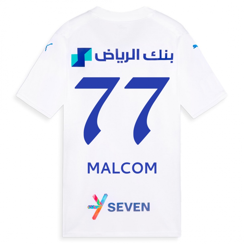 Gyermek Malcom #77 Fehér Idegenbeli Jersey 2023/24 Mez Póló Ing