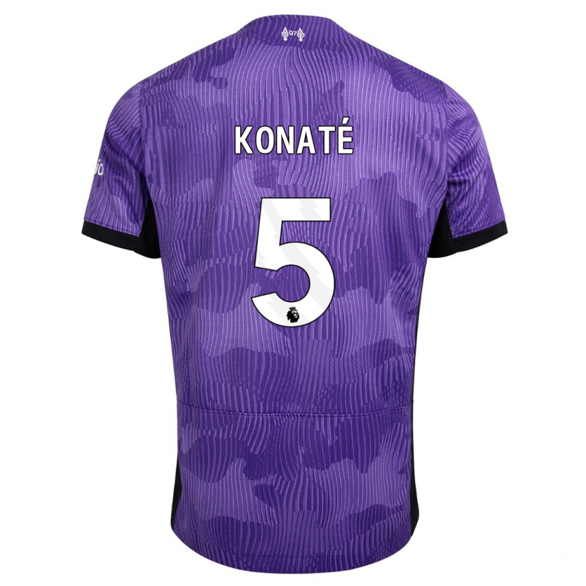 Gyermek Ibrahima Konate #5 Lila Harmadik Számú Jersey 2023/24 Mez Póló Ing