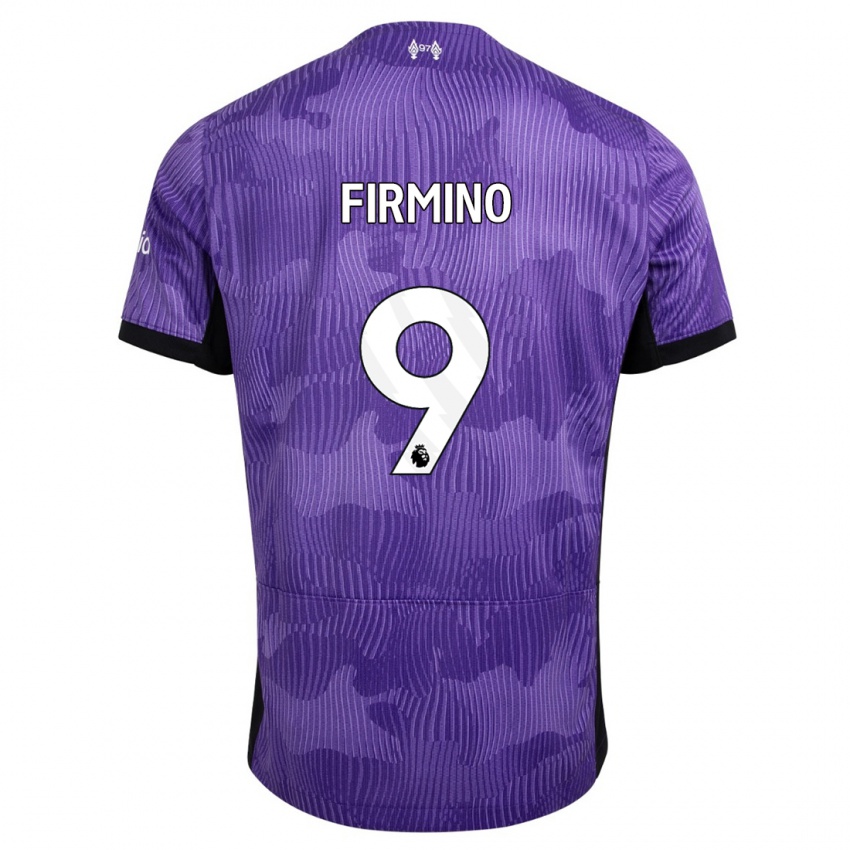 Gyermek Roberto Firmino #9 Lila Harmadik Számú Jersey 2023/24 Mez Póló Ing