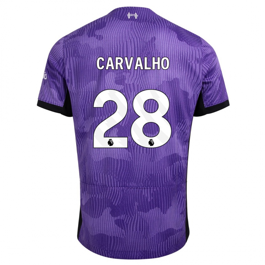 Gyermek Fabio Carvalho #28 Lila Harmadik Számú Jersey 2023/24 Mez Póló Ing