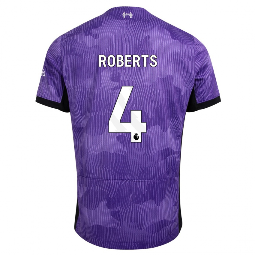 Gyermek Rhiannon Roberts #4 Lila Harmadik Számú Jersey 2023/24 Mez Póló Ing