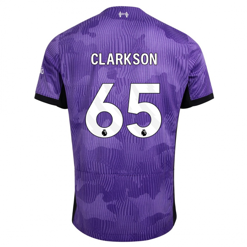 Gyermek Leighton Clarkson #65 Lila Harmadik Számú Jersey 2023/24 Mez Póló Ing