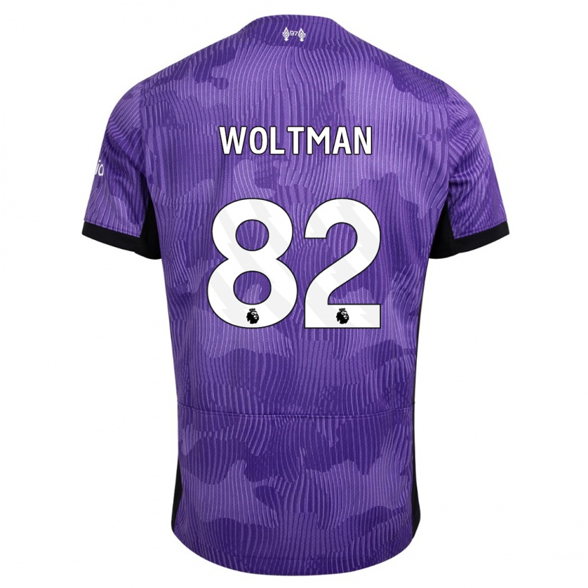 Gyermek Max Woltman #82 Lila Harmadik Számú Jersey 2023/24 Mez Póló Ing