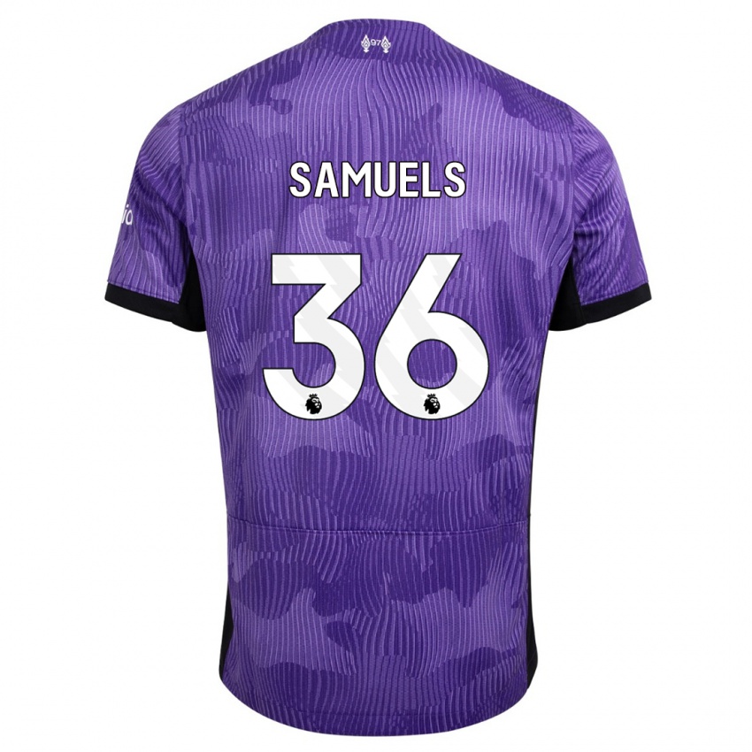 Gyermek Kerron Samuels #36 Lila Harmadik Számú Jersey 2023/24 Mez Póló Ing