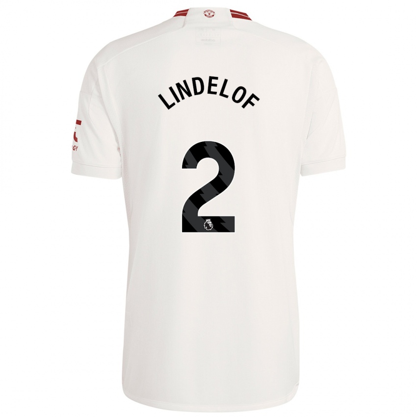 Gyermek Victor Lindelof #2 Fehér Harmadik Számú Jersey 2023/24 Mez Póló Ing