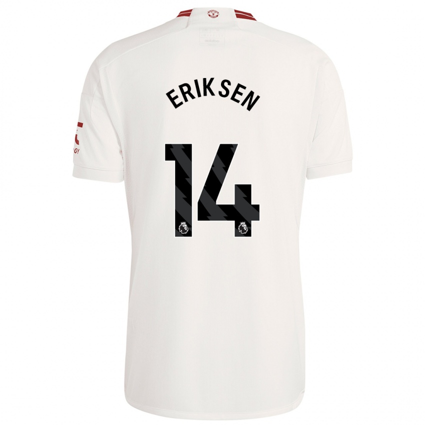 Gyermek Christian Eriksen #14 Fehér Harmadik Számú Jersey 2023/24 Mez Póló Ing