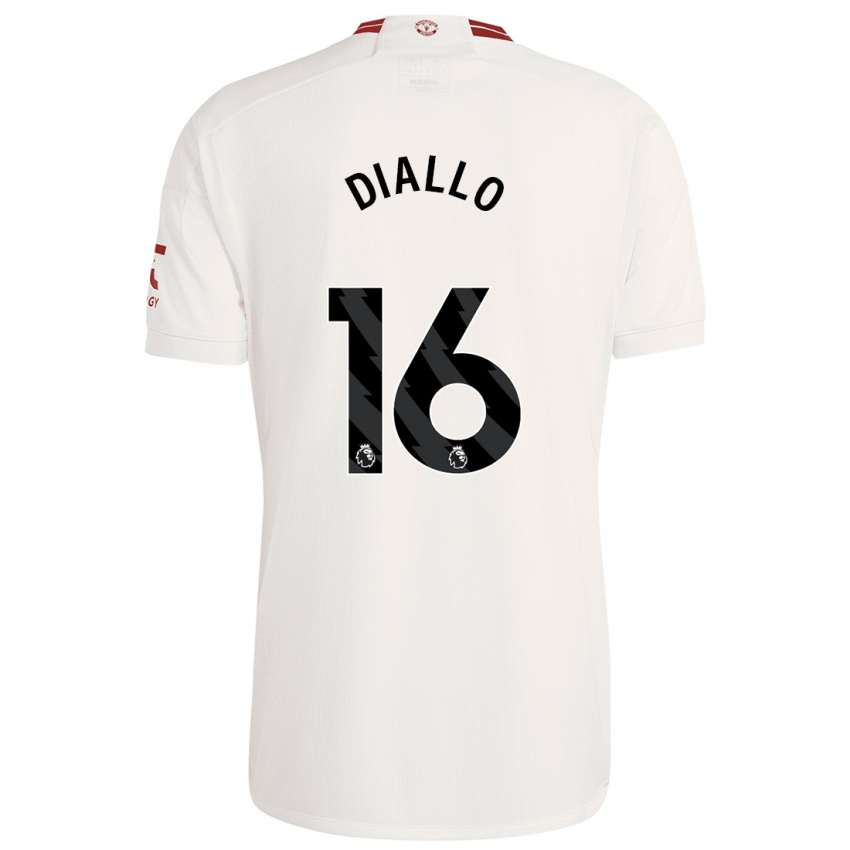 Gyermek Amad Diallo #16 Fehér Harmadik Számú Jersey 2023/24 Mez Póló Ing