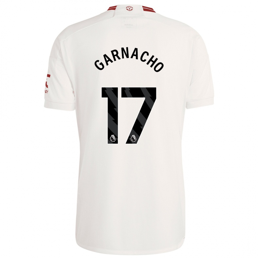 Gyermek Alejandro Garnacho #17 Fehér Harmadik Számú Jersey 2023/24 Mez Póló Ing