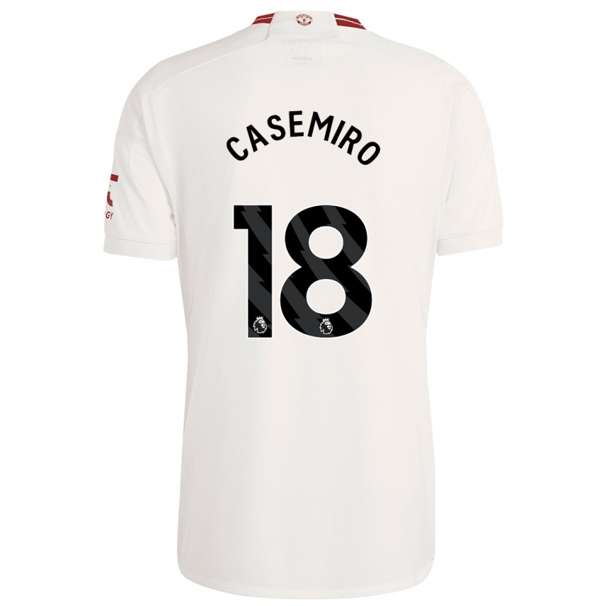 Gyermek Casemiro #18 Fehér Harmadik Számú Jersey 2023/24 Mez Póló Ing
