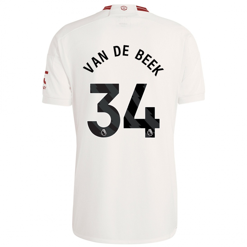 Gyermek Donny Van De Beek #34 Fehér Harmadik Számú Jersey 2023/24 Mez Póló Ing