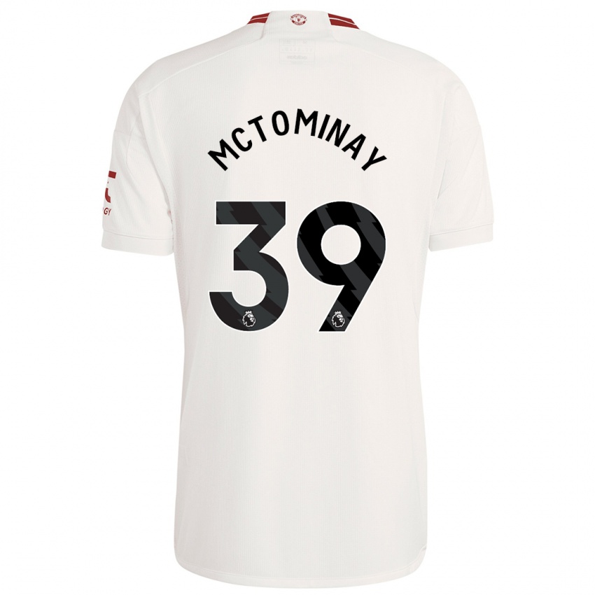 Gyermek Scott Mctominay #39 Fehér Harmadik Számú Jersey 2023/24 Mez Póló Ing