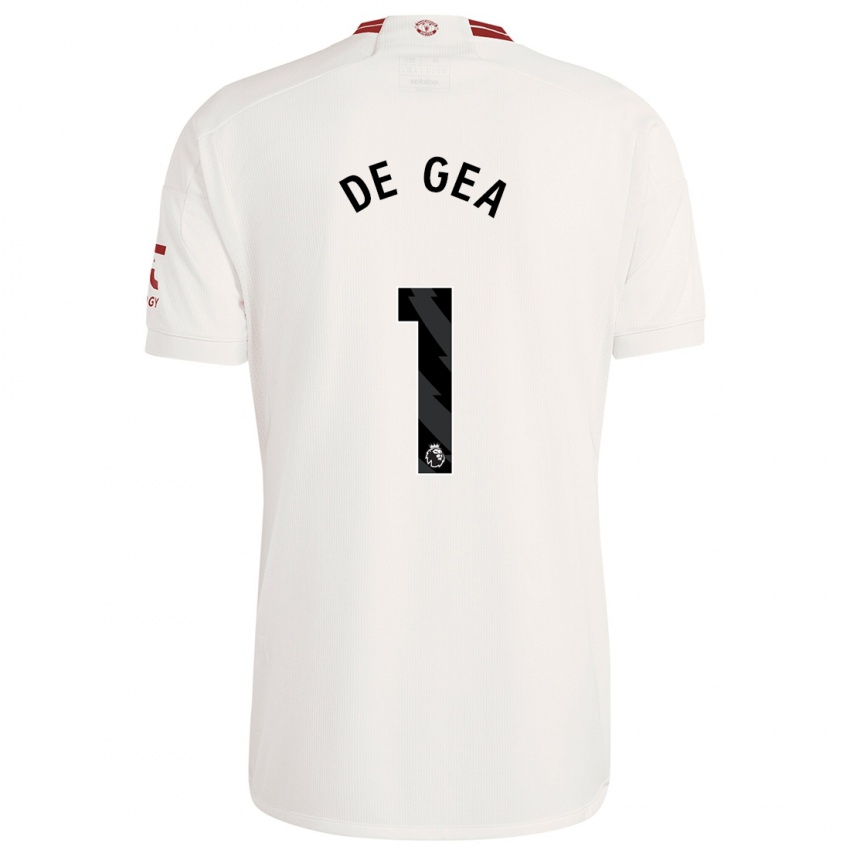 Gyermek David De Gea #1 Fehér Harmadik Számú Jersey 2023/24 Mez Póló Ing