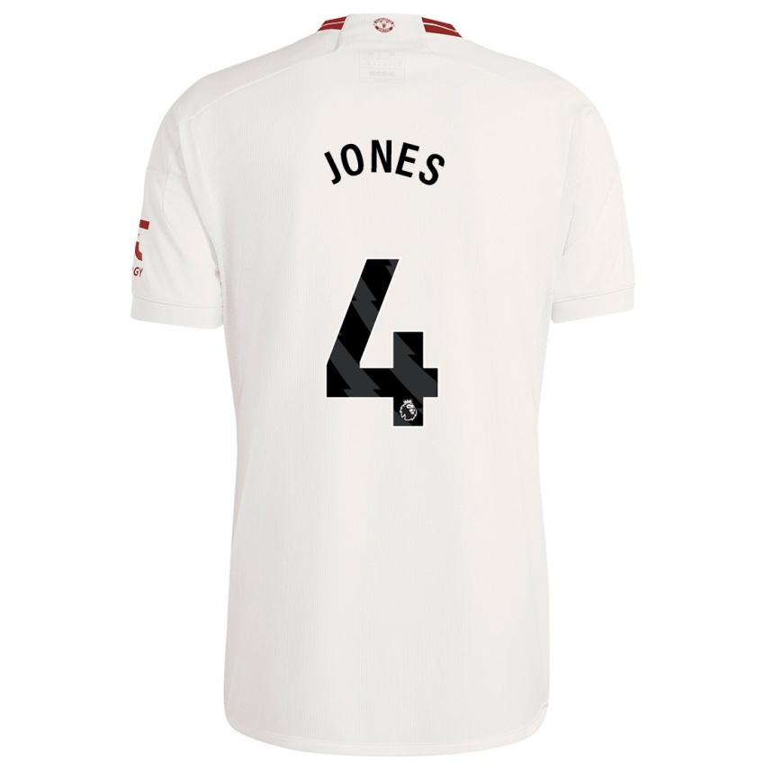 Gyermek Phil Jones #4 Fehér Harmadik Számú Jersey 2023/24 Mez Póló Ing