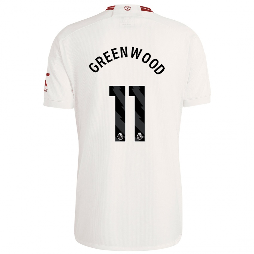 Gyermek Mason Greenwood #11 Fehér Harmadik Számú Jersey 2023/24 Mez Póló Ing