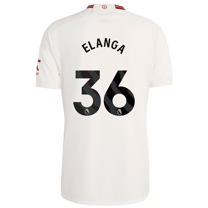 Gyermek Anthony Elanga #36 Fehér Harmadik Számú Jersey 2023/24 Mez Póló Ing