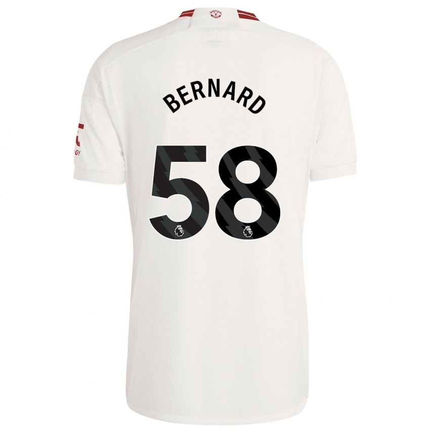 Gyermek Bernard #58 Fehér Harmadik Számú Jersey 2023/24 Mez Póló Ing