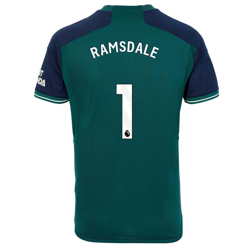 Gyermek Aaron Ramsdale #1 Zöld Harmadik Számú Jersey 2023/24 Mez Póló Ing