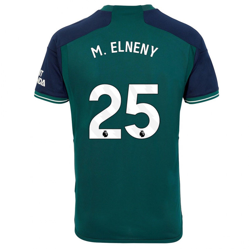 Gyermek Mohamed Elneny #25 Zöld Harmadik Számú Jersey 2023/24 Mez Póló Ing