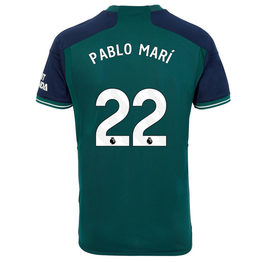 Gyermek Pablo Mari #22 Zöld Harmadik Számú Jersey 2023/24 Mez Póló Ing