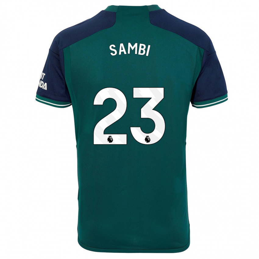 Gyermek Albert Sambi Lokonga #23 Zöld Harmadik Számú Jersey 2023/24 Mez Póló Ing