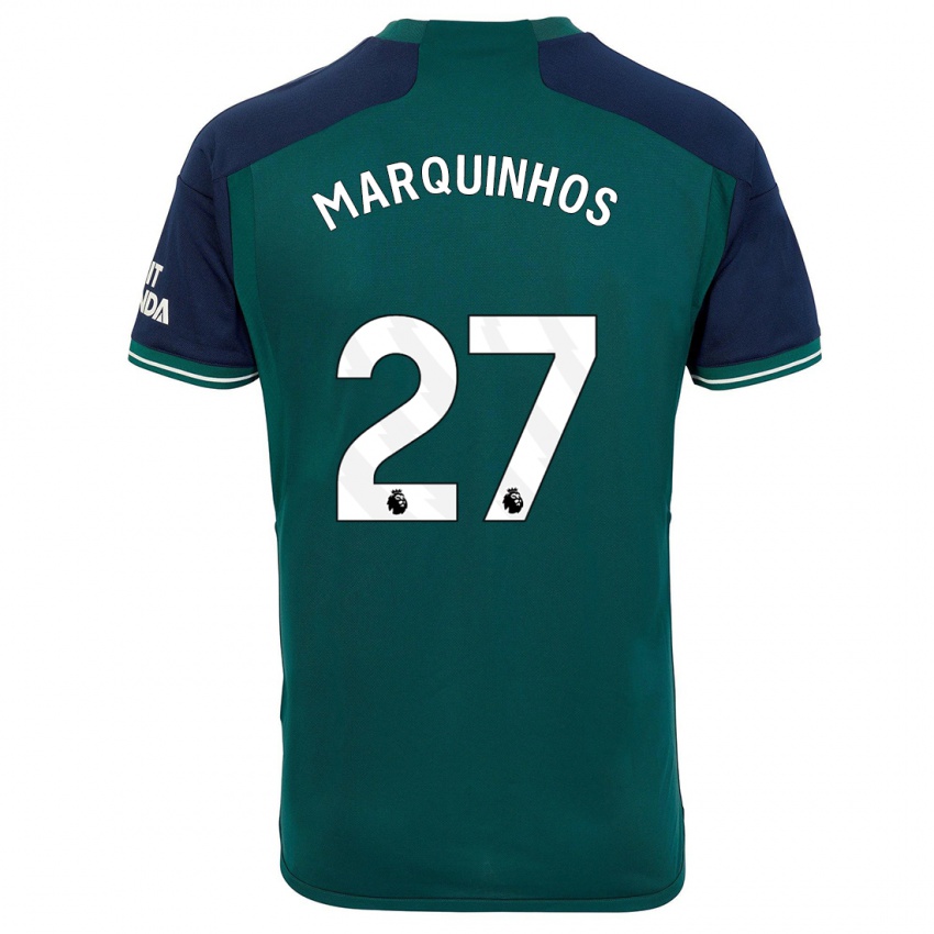 Gyermek Marquinhos #27 Zöld Harmadik Számú Jersey 2023/24 Mez Póló Ing